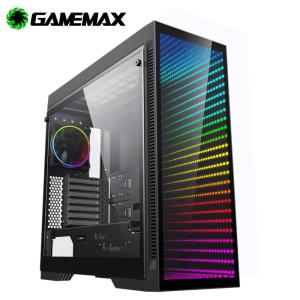 GAMEMAX Abyss TR ゲーミング PCケース フルタワー 強化ガラスサイドパネル A-RGB LEDミラー付き 7x120mmファン対応 パソコン デスクトップ