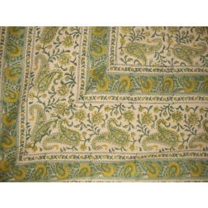 【並行輸入品】 Rajasthan Block Print Paisley Tapestry Cotton Bedspread 108