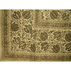 【並行輸入品】Veggie Dye Block Print Tapestry Cotton Bedspread 270cm x 220cm Fu
