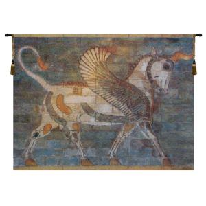 【並行輸入品】Charlotte Home Furnishings Inc. 「翼のあるブル」装飾ベルギータペストリー 壁掛け | コットン、ウ