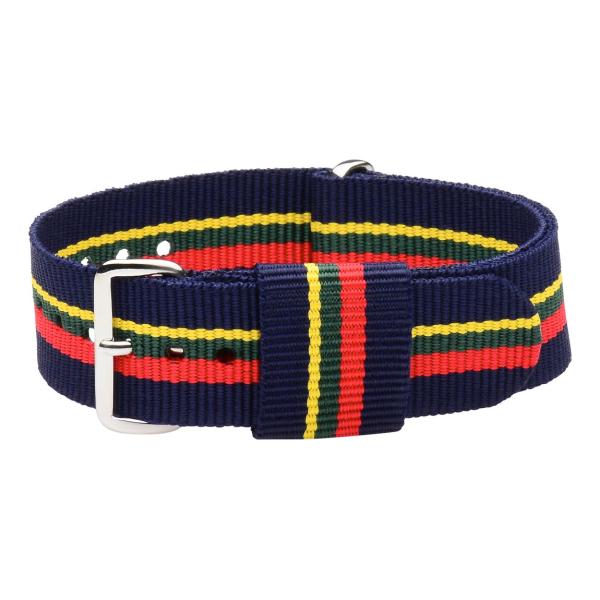 【並行輸入品】20 mm Nato SsナイロンループStriped Navyブルー/レッド/グリー...