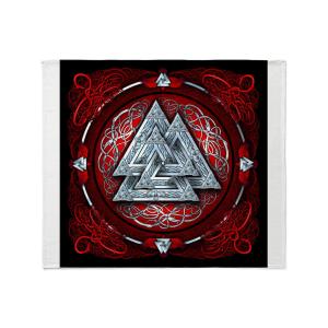 【並行輸入品】CafePress Norse Valknutタペストリー レッドThrow Blanket ソフトフリーススローブラ