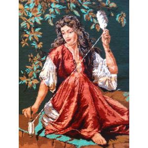 【並行輸入品】 Large Completed Needlepoint Canvas Art Tapestry 24