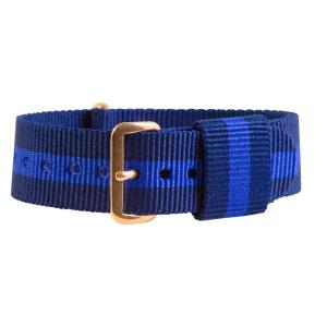 【並行輸入品】18 mm NatoローズゴールドナイロンループStriped Navyブルー/パープ...