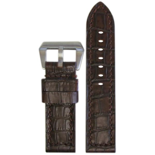 【並行輸入品】26 mm Panatimeダークブラウン自然ヴィンテージGenuineレザーWatc...