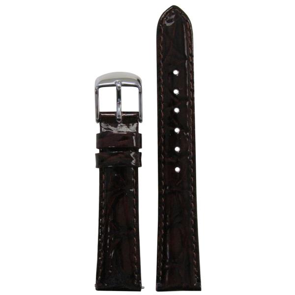 【並行輸入品】Panatime 16mm 光沢ダークブラウン 本革腕時計バンド ゲイタープリント マ...