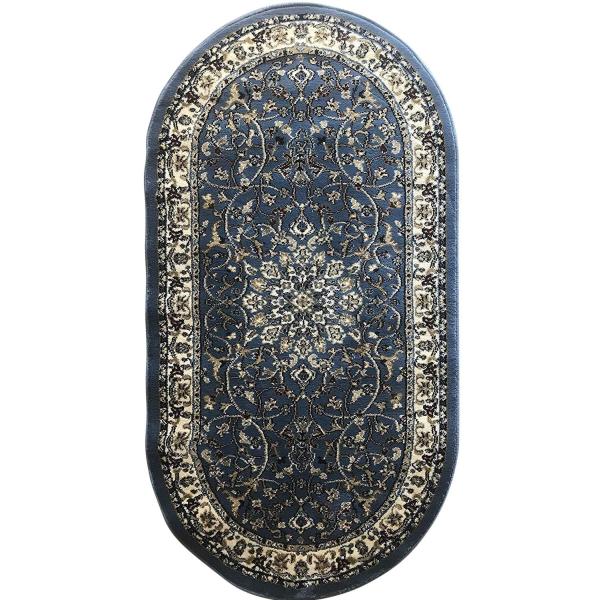 【並行輸入品】トラディショナル オーバル オリエンタル 330,000ポイント エリアラグ ブルー ...
