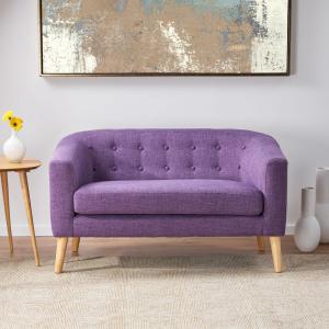 【並行輸入品】 GDFStudio Button Back Mid Century Fabric Modern Loveseat (Muted