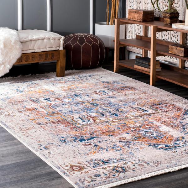 【並行輸入品】nuLOOM Vintage Ehtel Medallion Area Rug, 5'...