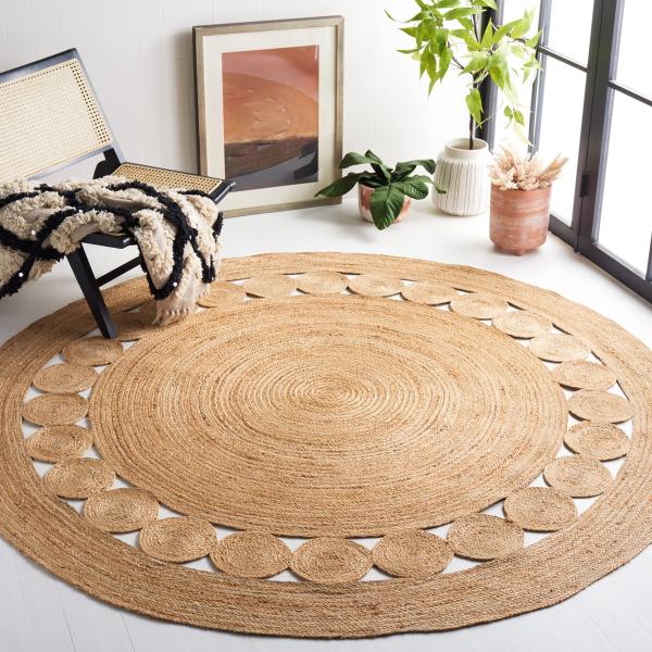 【並行輸入品】 SAFAVIEH Area Rug 4' Round   Natural Fiber...