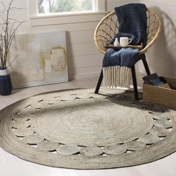 【並行輸入品】 SAFAVIEH Area Rug 3' Round   Natural Fiber...