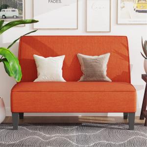 【並行輸入品】 Yongqiang Small Loveseat Mini Sofa Couch Accent Upholstered Benc