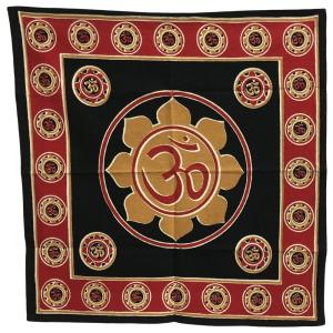 【並行輸入品】 Rajasthan Cottage Lotus Gold and Red Ohm Om Yoga Meditation Pray
