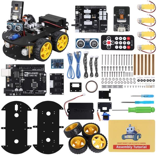 【並行輸入品】 ELEGOO UNO R3 Smart Robot Car Kit V4 for A...