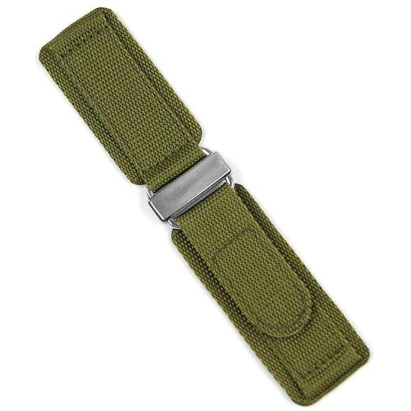 【並行輸入品】B &amp; R Bands 24mm オリーブナイロンフック N'ループ 腕時計バンド ス...