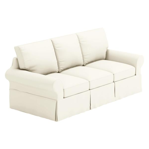 【並行輸入品】ソファカバーは3人掛けソファ用スリップカバー交換品です。Pottery Barn PB...