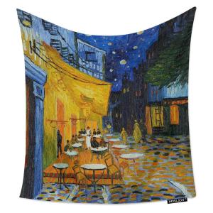 【並行輸入品】 Moslion Room Art Wall Tapestry Cafe Terrace at Night by Vincent