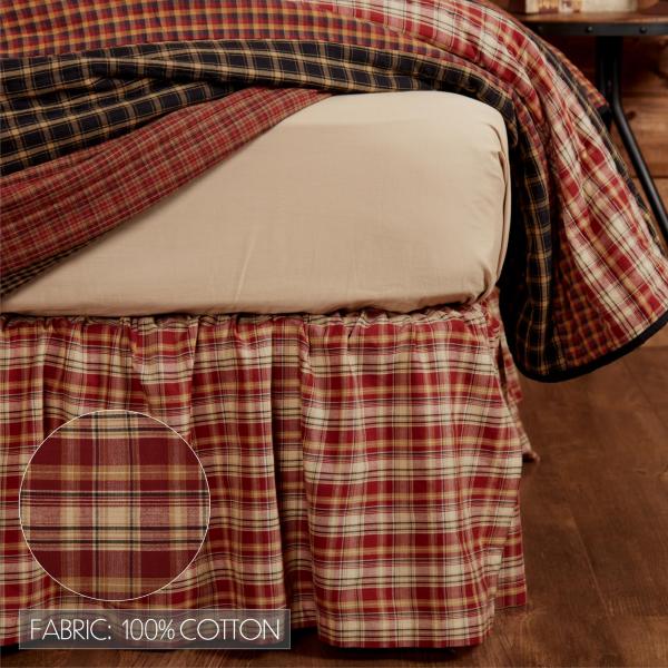 【並行輸入品】VHC Brands ベッカム格子縞コットン素朴なスプリットコーナーギャザークイーンベ...