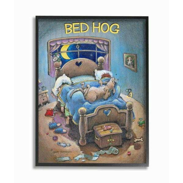 【並行輸入品】 Stupell Industries Bed Hog Funny Pet Dog C...