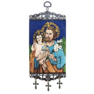 【並行輸入品】 Needzo Saint St Joseph Tapestry Icon Banner 9 3/4 Inch with 3