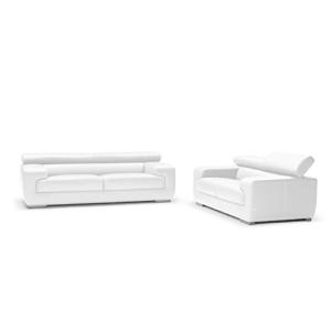 【並行輸入品】 Nicoletti Leather Sofa,Loveseat & Chair Sparta White (Italy)