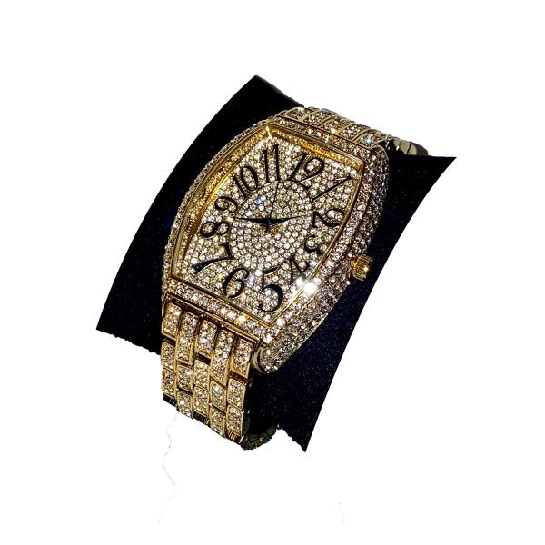 【並行輸入品】 Men's Wrist Watch Band Luxury CZ Diamond I...