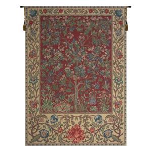 【並行輸入品】C Charlotte Home Furnishings Inc 生命の樹 レッド ベルギー ミディアム タペストリー 壁掛け |