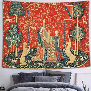 【並行輸入品】 FEASRT Psychedelic Bohemian Tapestry Wild Animal Medieval Euro