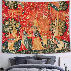 【並行輸入品】 FEASRT Psychedelic Bohemian Tapestry Wild Animal Tapestry Mediev