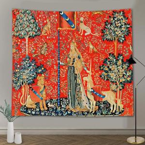 【並行輸入品】 FEASRT Medieval Maiden European Royal Princess Tapestry With Wil