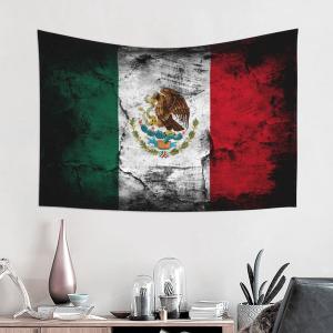 【並行輸入品】 LIYAKITO Mexico Flag Eagle Tapestry Wall Hanging, Wall Art Decor