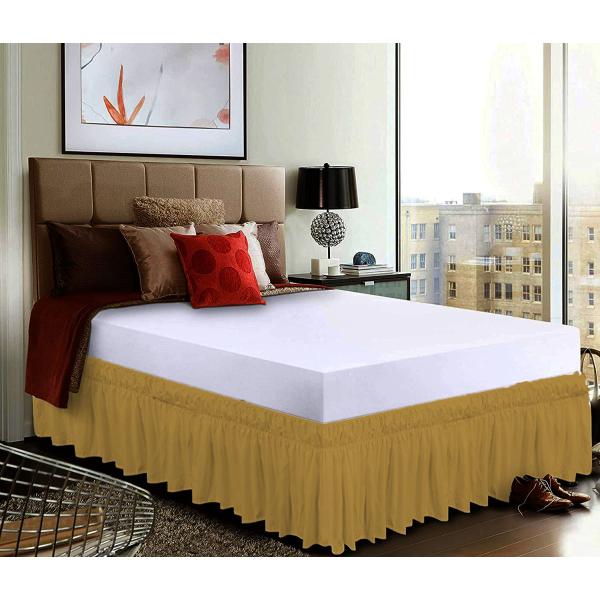 【並行輸入品】 Wrap Around Ruffled Bed Skirt with Adjusta...