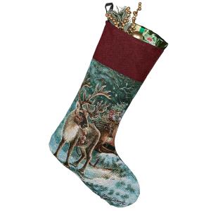【並行輸入品】 Manual Woodworker Enchanted Jacquard Woven Tapestry Reindeer Sto