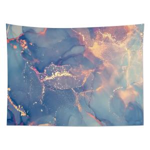 【並行輸入品】 EOBTAIN Blue Gold Marble Tapestry Wall Hanging Abstract Pink Pur