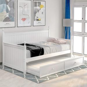 【並行輸入品】 Harper & Bright Designs Twin Daybed with Trundle, Woooden Twin B