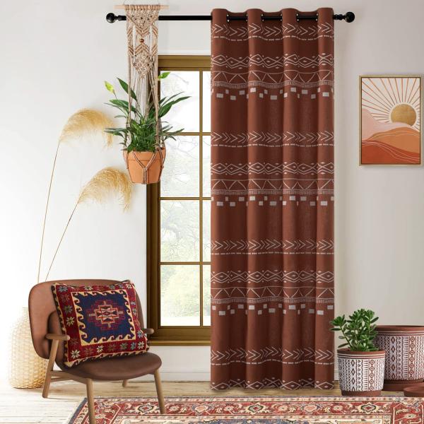 【並行輸入品】 XTMYI Terracotta Boho Curtains for Bedroom...