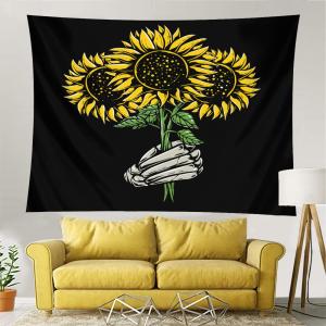【並行輸入品】 TropicalLife Sunflower and Skull Wall Tapestry Large Tapestry fo