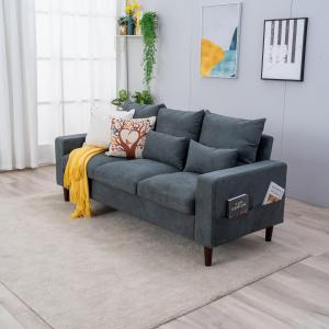 【並行輸入品】 Luckycloud Modern Couch Sofa 3 Seater Upholstered Fabric Sofa fo