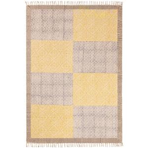 【並行輸入品】Casavani ボヘミアン イエロー バスルームラグ タッセル&100%コットンマット付き ボーホーベッドルームラグ ボ