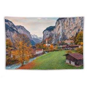 【並行輸入品】 Cheyan Landscape Tapestry Impressive Outdoor Scene of Swiss Alps