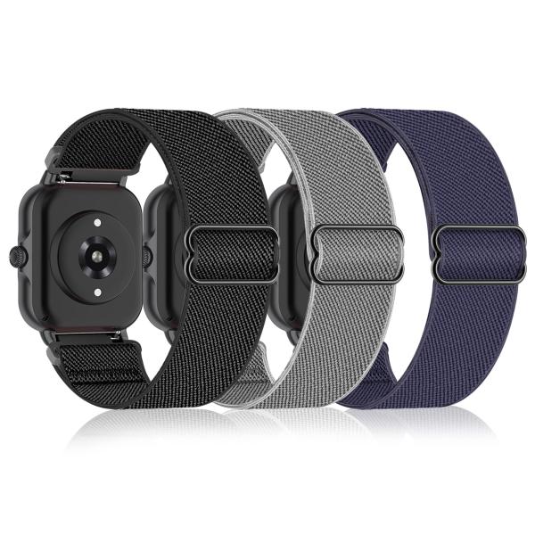 【並行輸入品】3 Pack Stretchy Nylon Watch Bands Compatibl...
