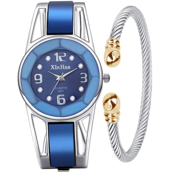 【並行輸入品】Gosasa レディース腕時計 美しいデザイン メタルバンド S&amp;M サイズ カフバン...