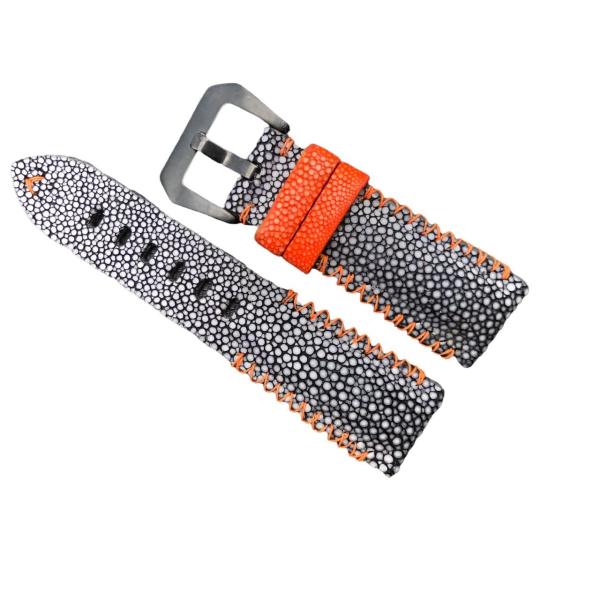 【並行輸入品】手作りの本物のスティングレイレザー腕時計ストラップバンド(20mm/20mm) han...