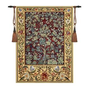【並行輸入品】 Aubelin Tapestry Medium Ruby William Morris Tree of Life Fine Ar