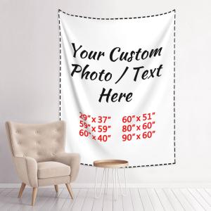 【並行輸入品】 Custom Tapestry Custom Backdrop Personalized Add Your Design Wal