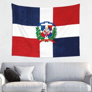 【並行輸入品】 Wall Tapestry Dominican Republic Flag Tapestry Wall Hanging Home