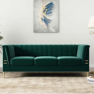 【並行輸入品】 Tomkate Emerald Green Velvet Couch Sofa, 83