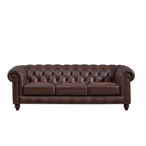 【並行輸入品】 Hydeline Alton Bay Top Grain Leather Sofa Couch, 91'', Caramel B