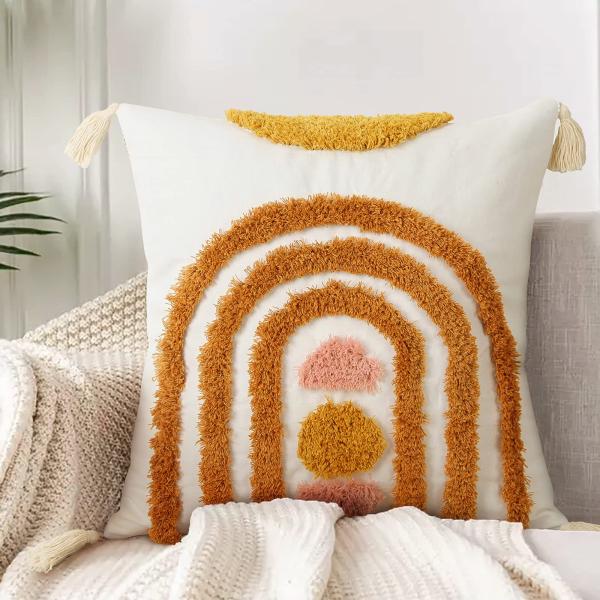 【並行輸入品】Merrycolor ボーホー 房状イエロー装飾スロー枕カバー Merrycolor ...