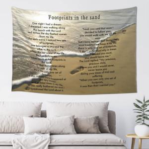 【並行輸入品】 shangtiezao Positive Poetry Wall Tapestry Footprints In The Sand